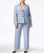 Le Suit Plus Size Pinstripe Pantsuit