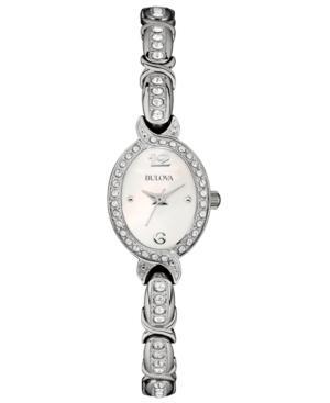 Bulova Women's Crystal Accent Stainless Steel Bracelet Watch 17mm 96l199