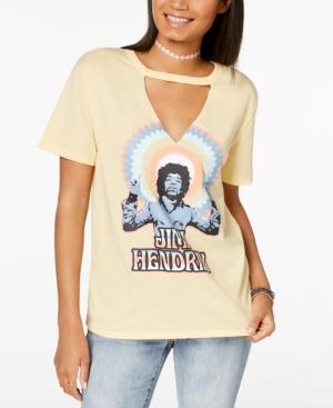 Hybrid Juniors' Jimi Hendrix Graphic Choker T-shirt