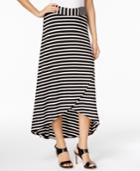 Ny Collection Petite Striped High-low Skirt
