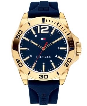 Tommy Hilfiger Men's Blue Silicone Strap Watch 45mm