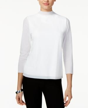 Kensie Mock-neck 3/4-sleeve Top