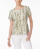 Jm Collection Petite Jacquard Print Top, Only At Macy's
