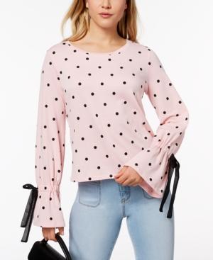 Maison Jules Bell-sleeve Polka-dot Top, Created For Macy's