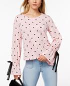 Maison Jules Bell-sleeve Polka-dot Top, Created For Macy's