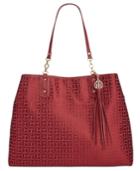 Tommy Hilfiger Leila Monogram Metallic Jacquard Tote