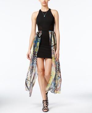 Material Girl Juniors' Printed-overlay Bodycon Dress, Only At Macy's