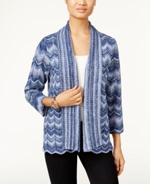 Alfred Dunner Sierra Madre Collection Striped Space-dyed Cardigan