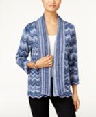 Alfred Dunner Sierra Madre Collection Striped Space-dyed Cardigan