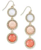 Inc International Concepts Gold-tone Pave-framed Ombre Stone Linear Drop Earrings, Only At Macy's