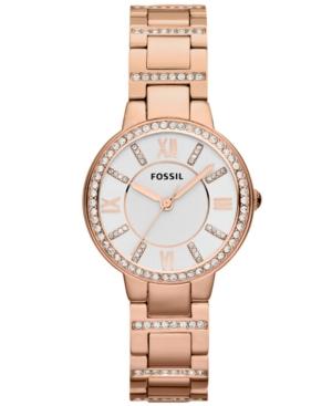 Fossil Watch, Women's Virginia Rose Gold-tone Stainless Steel Bracelet 30mm Es3284
