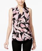 Alfani Floral-print Sleeveless Surplice Top, Only At Macy's