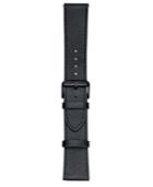 Voguestrap Smart Buddie Platinum Black Saffiano Leather Strap For 22mm Smart Watch
