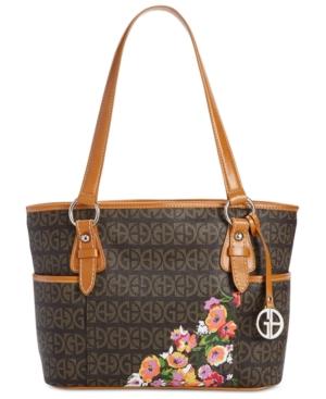 Giani Bernini Floral Block Signature Tulip Tote, Only At Macy's