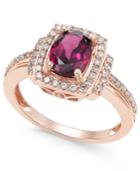 Blue Topaz (1-1/3 Ct. T.w.) & Diamond (1/3 Ct. T.w.) Ring In 14k Rose Gold (also Available In Rhodolite Garnet)