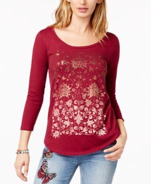 Lucky Brand Cotton Metallic-graphic T-shirt