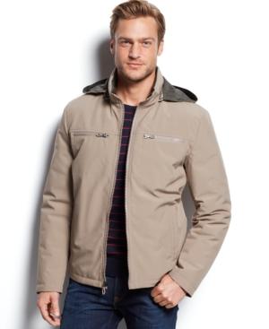 Kenneth Cole Hooded Quilt-lined Softshell Jacket