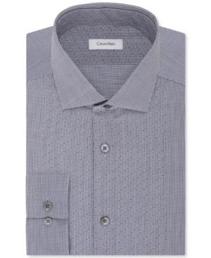 Calvin Klein Men's Steel Slim-fit Non-iron Check Dress Shirt