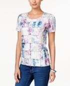 Alfred Dunner Floral-print Tiered Top