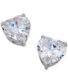 Thalia Sodi Silver-tone Crystal Heart Stud Earrings, Created For Macy's