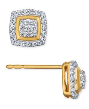 Diamond Square Cluster Stud Earrings (1/5 Ct. T.w.) In 10k Gold, Rose Gold Or White Gold