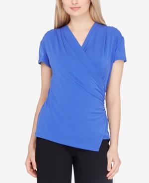Tahari Asl Faux Wrap Top