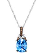 Le Vian Blue Topaz (2-3/4 Ct. T.w.) And Diamond Accent Pendant Necklace In 14k White Gold