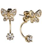 Lonna & Lilly Gold-tone Crystal Butterfly Front-back Earrings