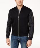 Inc International Concepts Men's Mixed Media Bomber Jacket, Created For Macy's