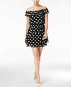 Betsey Johnson Polka Dot Off-the-shoulder A-line Dress