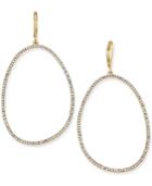 Inc International Concepts Gold-tone Large Pave Drop Hoop Earrings, Only At Macy's