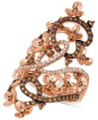 Le Vian Chocolatier Crazy Collection Diamond Fancy Scroll Floral Ring (1-1/6 Ct. T.w.) In 14k Rose Gold