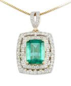 Rare Featuring Gemfields Certified Emerald (1-1/5 Ct. T.w.) And Diamond (1/4 Ct. T.w.) Pendant Necklace In 14k Gold