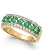 Emerald (7/8 Ct. T.w.) & Diamond (1/4 Ct. T.w.) Ring In 14k Gold