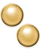 14k Gold Earrings, 12mm Domed Ball Stud Earrings
