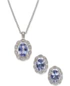Tanzanite (1-1/2 Ct. T.w.) And Diamond Accent Jewelry Set In Sterling Silver