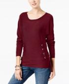 I.n.c. Scoop-neck Lace-up Sweater, Created For Macy's