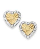 Wrapped Diamond Heart Stud Earring In Yellora (1/6 Ct. T.w.)