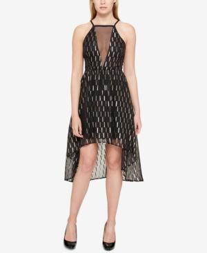 Bcbg Metallic & Mesh High-low Dress