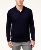 Club Room Men's Long-sleeve Merino Performance Sweater Polo