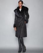 The Fur Vault Toscana Shearling Hooded Wrap Coat
