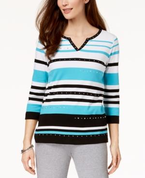 Alfred Dunner Play Date Striped Top