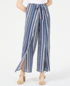 Bcx Juniors' Printed Wrap-front Wide-leg Pants