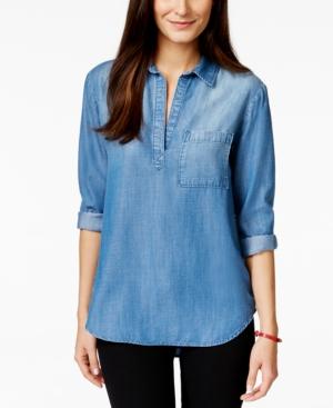 Olive + Sloane Pullover River Wash Denim Tunic, Only At Macy's