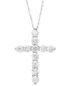Diamond Cross Pendant Necklace In 14k White Gold (2 Ct. T.w.)