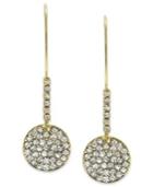 Abs By Allen Schwartz Earrings, Gold-tone Pave Crystal Disc Drop Earrings