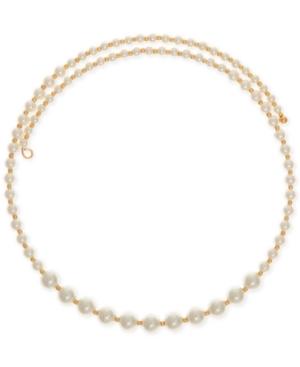 Anne Klein Gold-tone Imitation Pearl Adjustable Choker Necklace