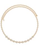 Anne Klein Gold-tone Imitation Pearl Adjustable Choker Necklace