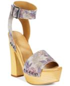 Mojo Moxy Wildflower Wooden Platform Sandals Women's Shoes