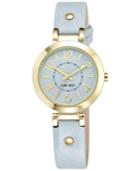 Nine West Women's Light Blue Leather Strap Watch 32mm Nw-1712lblb